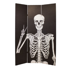 3 Panel Peace Skeleton Canvas Room Divider